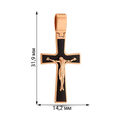 Золотий хрестик з розп'яттям і емаллю (арт. 3108764101)