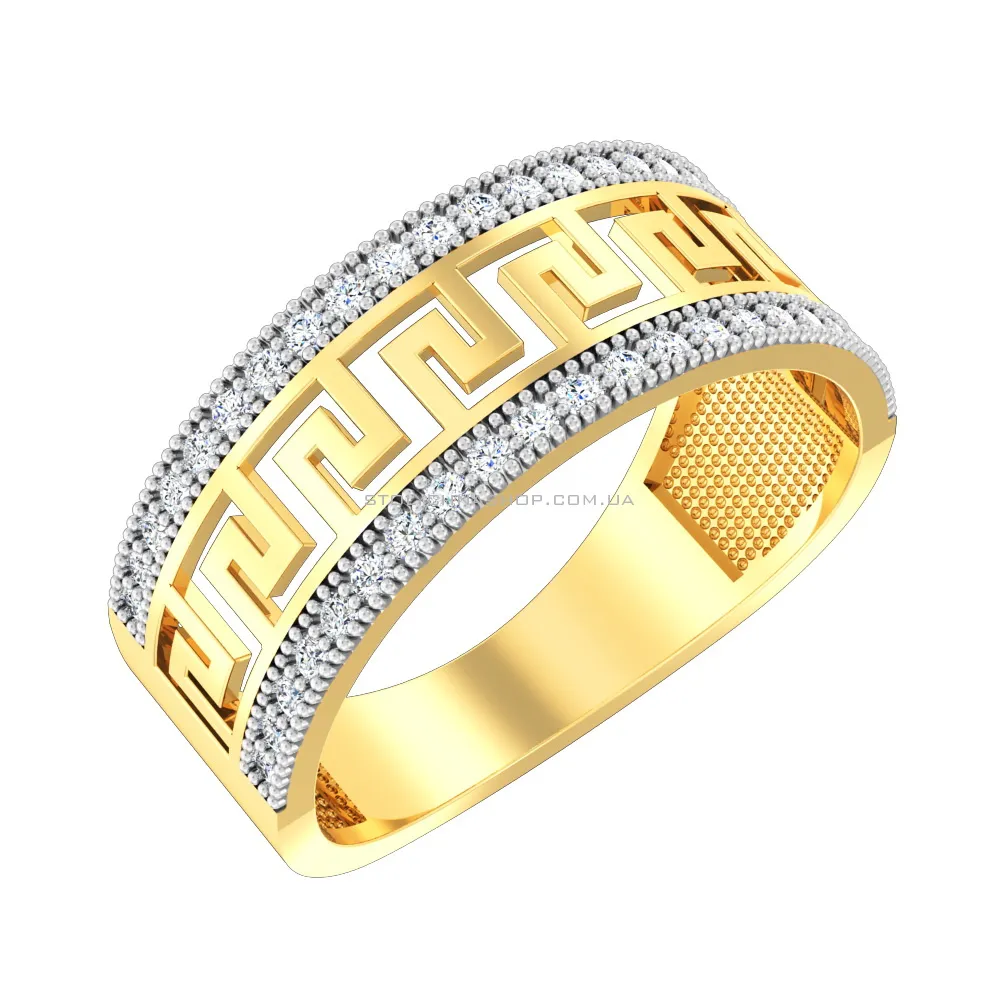Золотое кольцо Олимпия с фианитами (арт. 143400ж) - цена