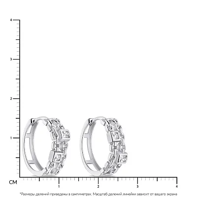 Серебряные серьги-кольца с фианитами (арт. 7502/4878/15)