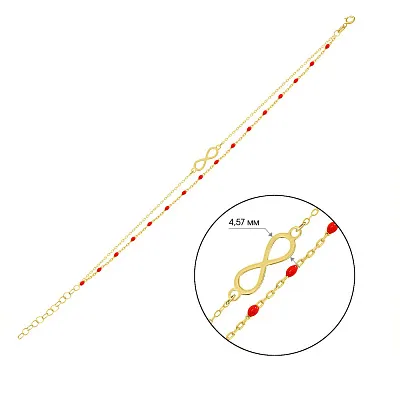 Браслет «Нескінченність» з жовтого золота з емаллю (арт. 324884жек)