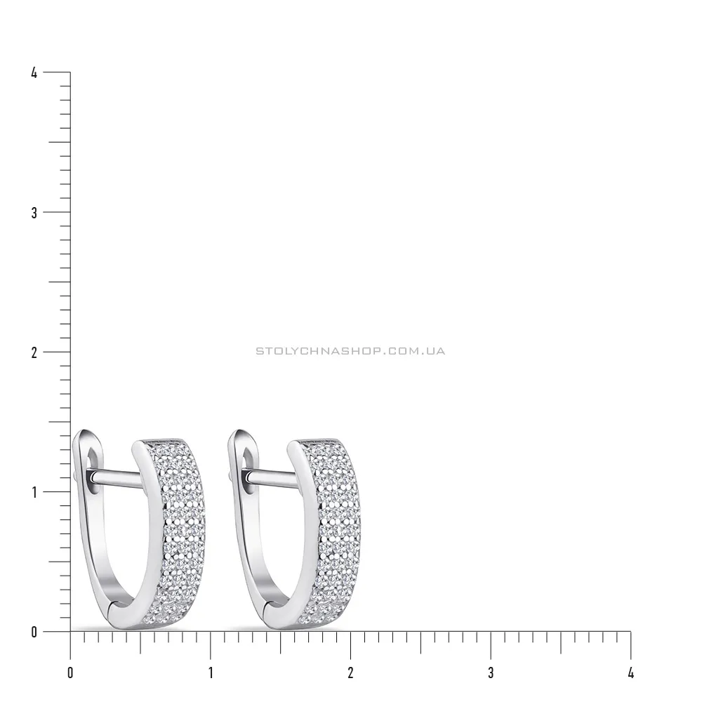 Сережки срібні з білими фіанітами (арт. 7502/4131)