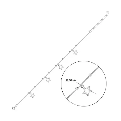 Серебряный браслет «Звезды» на ногу (арт. 7509/2206)