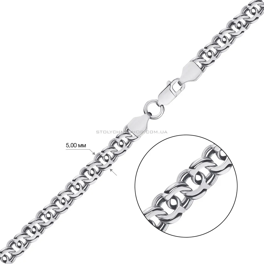 Срібний браслет в плетінні Бісмарк (арт. 7909/4102/12) - 2 - цена