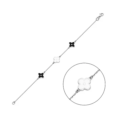 Браслет з білого золота з емаллю (арт. 324046бе)