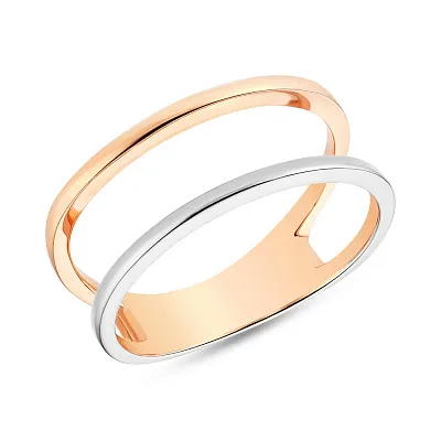 Золотое кольцо в комбинированном цвете металла (арт. 154523кб)