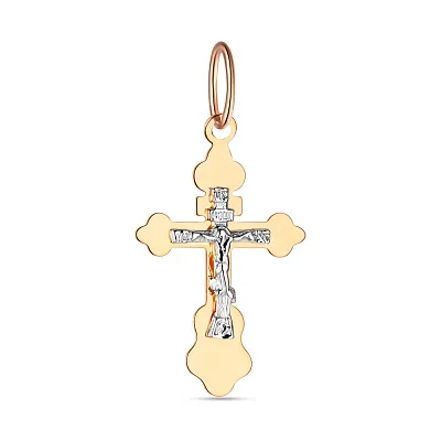 Нательный золотой  крестик с распятием (арт. 538000)