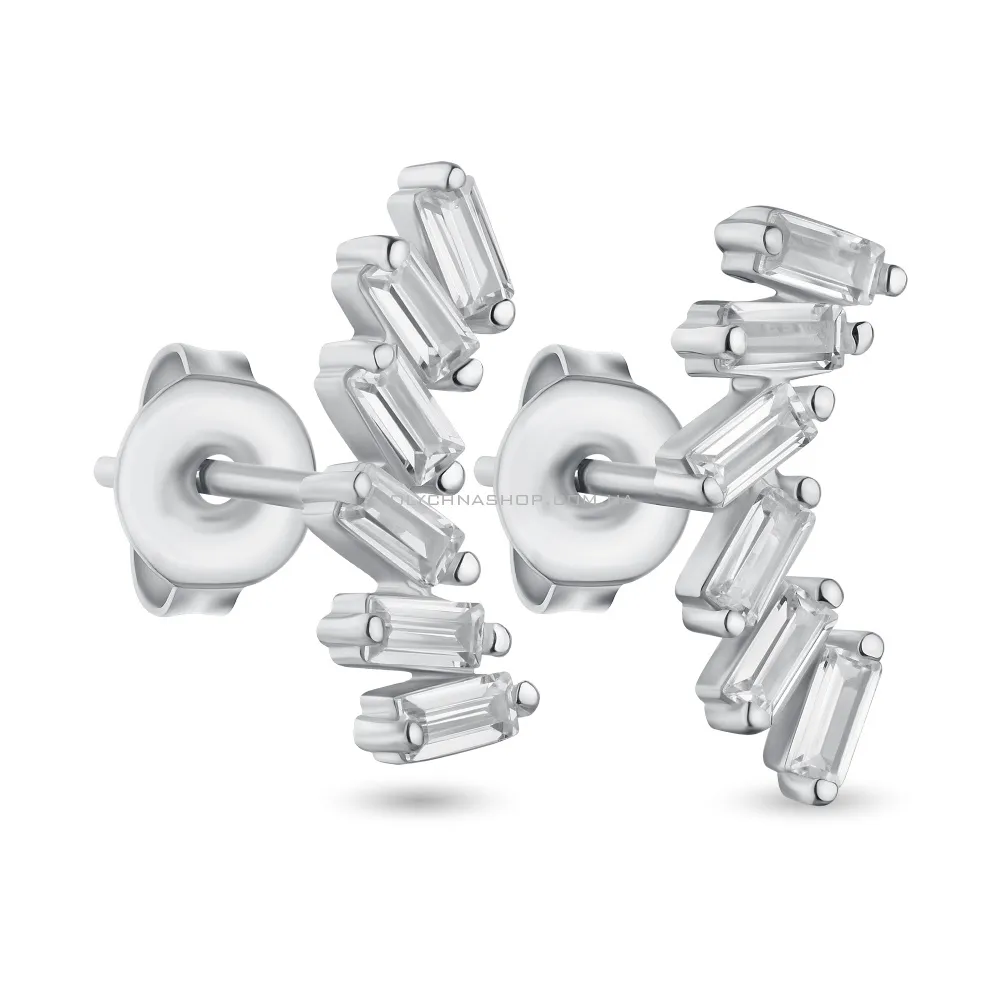 Сережки-пусети зі срібла з фіанітами (арт. 7518/6326) - цена