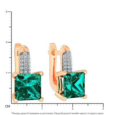 Золотые серьги с кварцем и фианитами (арт. 111026Пз)