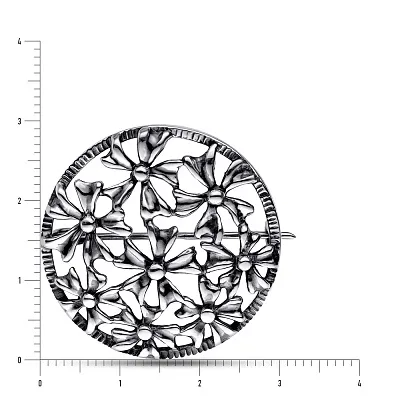 Срібна брошка «Квіти» (арт. 7905/6100040)
