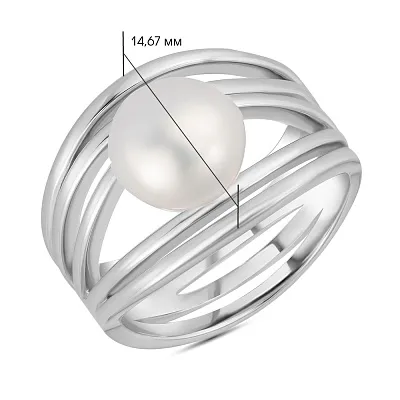 Серебряное кольцо с жемчугом  (арт. 7501/4975жб)