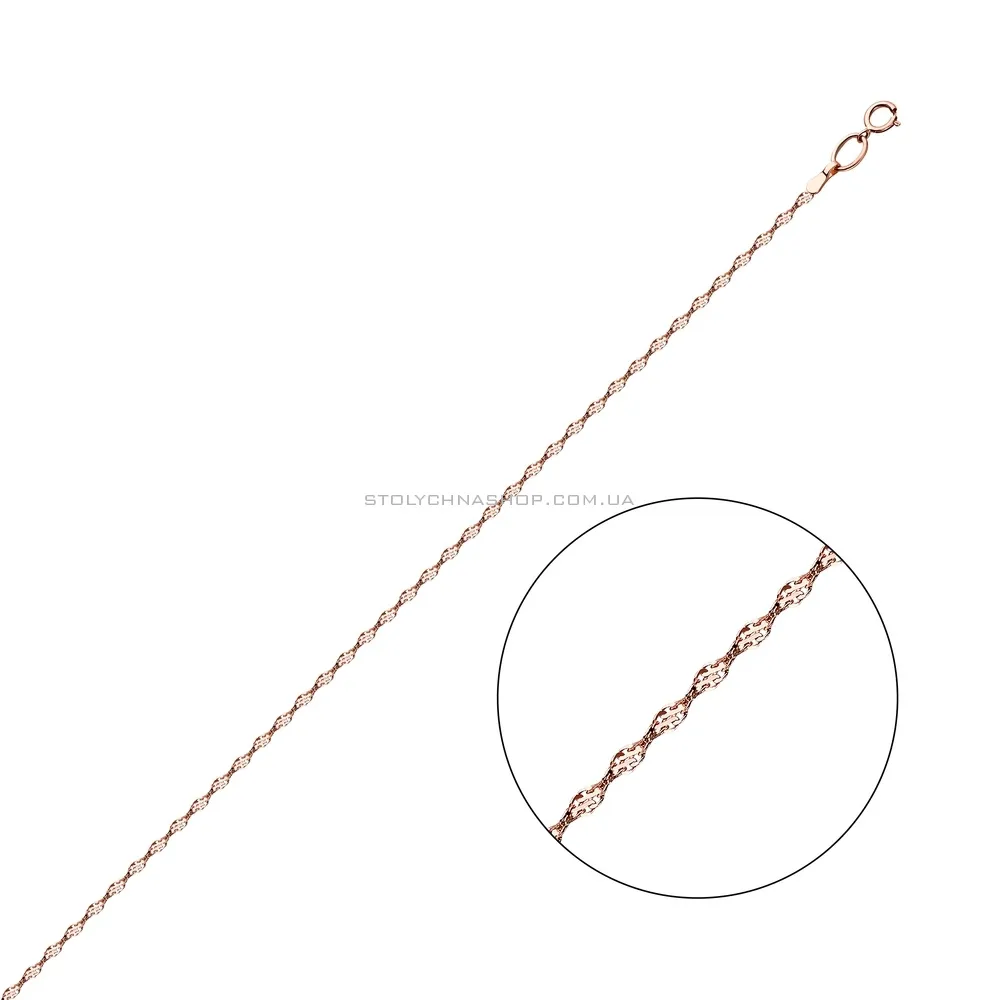Цепочный  браслет из красного золота плетения Ребекка (арт. 318001р)