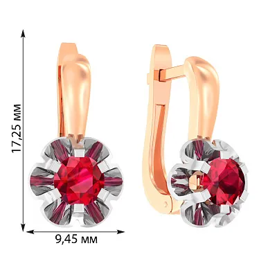 Золотые серьги с рубином (арт. 114100Пр)