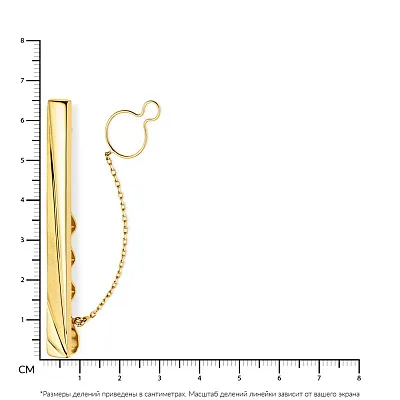 Матовий затискач для краватки з жовтого золота (арт. 200041жм)