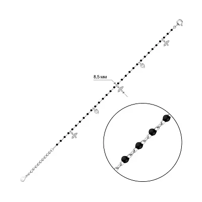 Срібний браслет з емаллю та фіанітами (арт. 7509/4121еч)