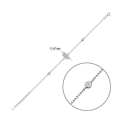Браслет зі срібла "Хлопчик" з фіанітами  (арт. 7509/3263)