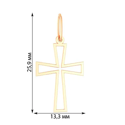Хрестик з червоного золота (арт. 440868)