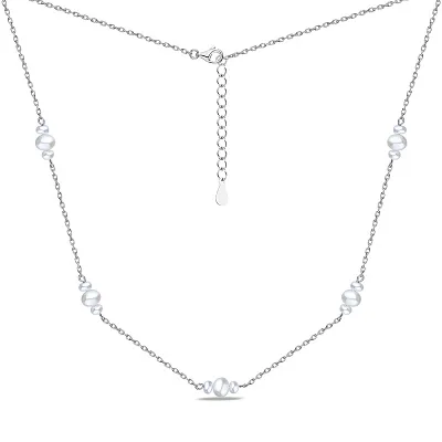 Срібне кольє з перлами (арт. 7507/1765жб)