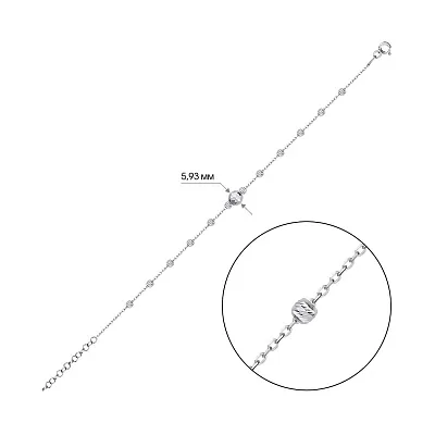 Срібний браслет з кульками  (арт. 7509/3680)