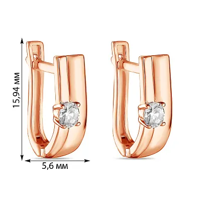 Золоті сережки з фіанітами (арт. 107505)