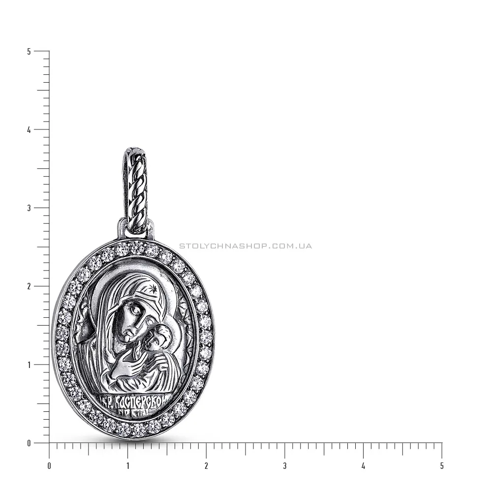 Срібна ладанка "Касперовська ікона Божа Матір" (арт. 7903/3737-ч)