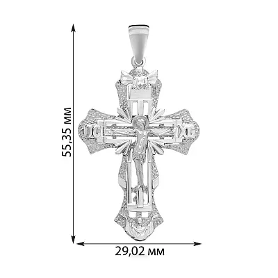 Хрестик з розп'яттям з білого золота (арт. 501557бб)