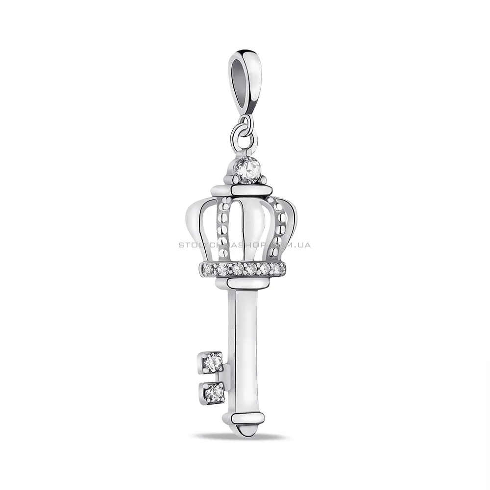 Серебряный кулон Ключ с фианитами (арт. 7503/П2Ф/1075)