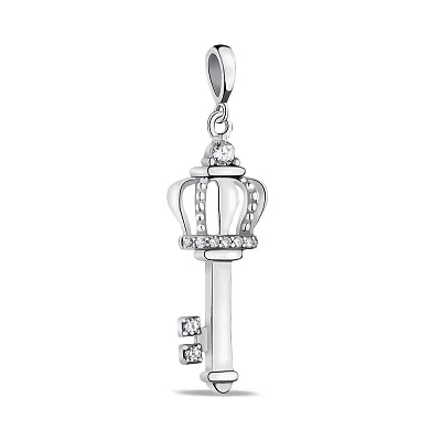 Срібний кулон Ключ з фіанітами (арт. 7503/П2Ф/1075)
