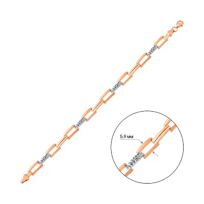 Золотой браслет с родированием (арт. 326419р)
