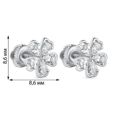 Срібні сережки-пусети в формі квітки (арт. 7518/6343)