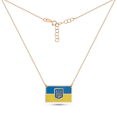 Золотое колье Флаг Украины с эмалью  (арт. 352615есж)