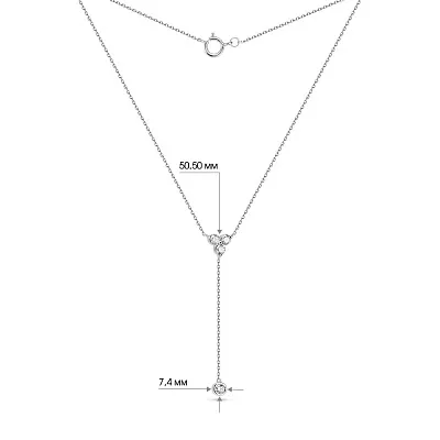 Кольє-краватка з білого золота з діамантами (арт. Ц341282030б)