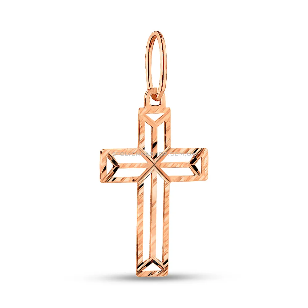 Золотой крестик с алмазной гранью (арт. 440871а)