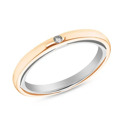 Обручальное кольцо из золота с бриллиантом  (арт. К239210кб)