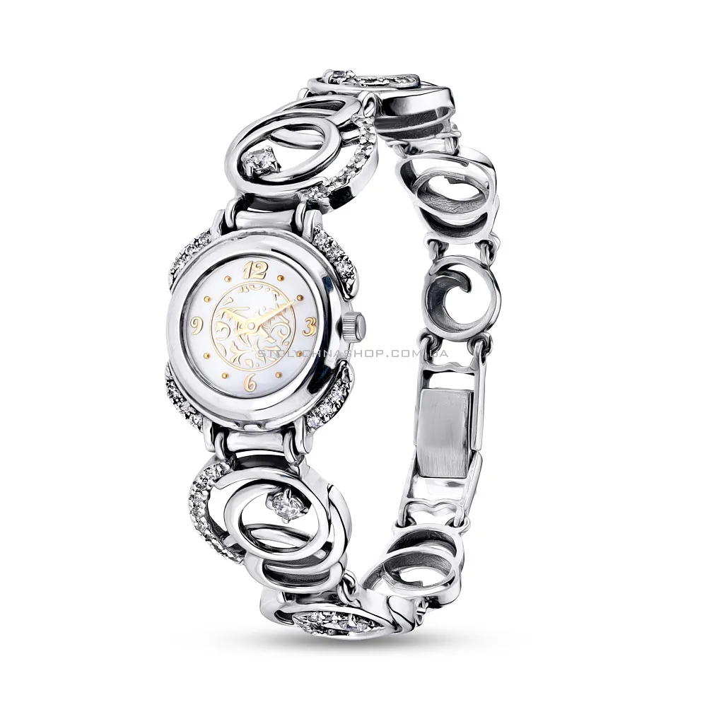 Срібний годинник з фіанітами  (арт. 7926/7110039)