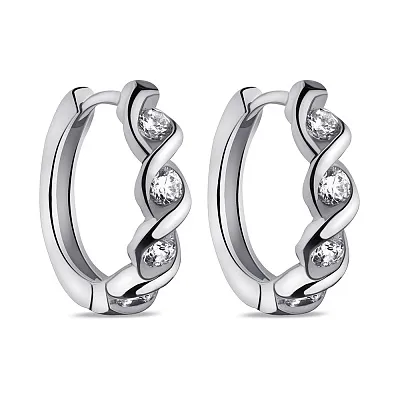 Серебряные серьги с фианитами  (арт. 7502/9776/15)