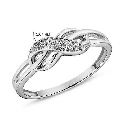 Золотое кольцо «Бесконечность» с бриллиантами (арт. К341144б)