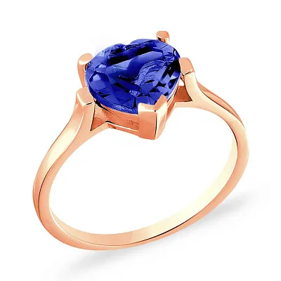Золотое кольцо с синим кварцем  (арт. 140592ПСс)
