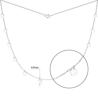 Колье «Монеты» из серебра  (арт. 7507/1089)