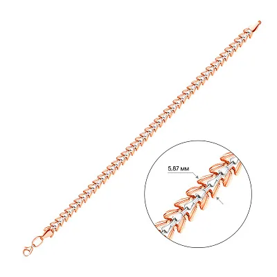 Браслет из красного и белого золота  (арт. 321081кб)
