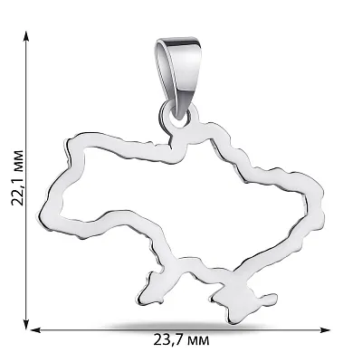 Підвіс зі срібла "Україна" без каміння  (арт. 7503/1425П)