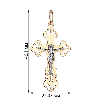 Натільний хрестик з комбінованого золота (арт. 510900)