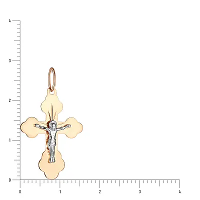 Крестик нательный из красного и белого золота (арт. 513800)