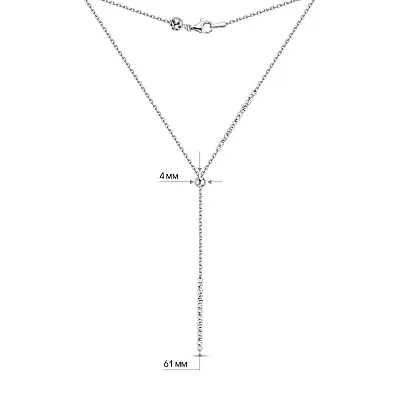 Кольє-краватка з білого золота з алмазною гранню (арт. 352712б)