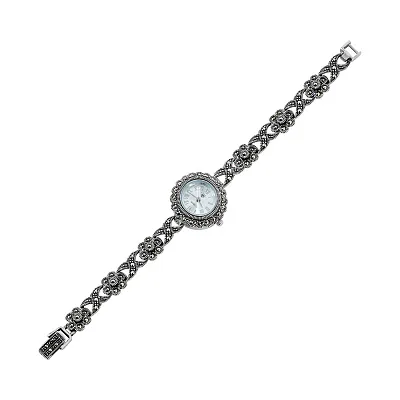 Годинник зі срібла з марказітами (арт. 7426/267мрк)