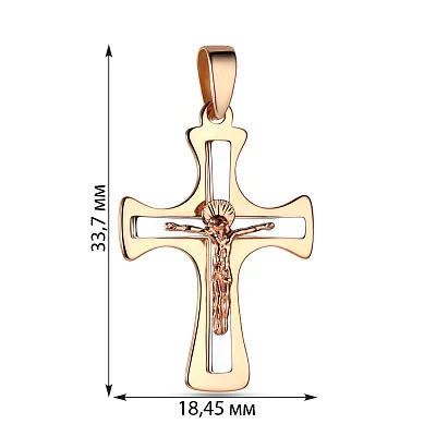 Натільний хрестик з комбінованого золота (арт. 501384кб)