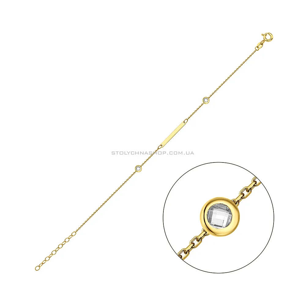 Золотий браслет з фіанітами  (арт. 326473ж) - цена