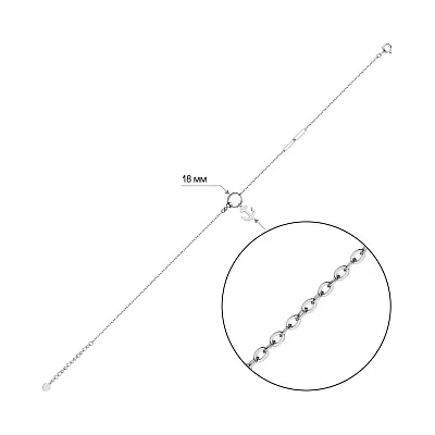 Серебряный браслет Якорь на ногу (арт. 7509/4148н)