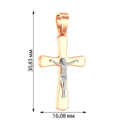 Золотий натільний хрестик з розп'яттям (арт. 501656)
