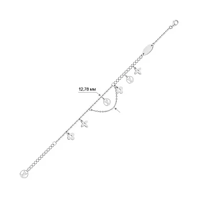 Срібний браслет з підвісками (арт. 7509/3733)