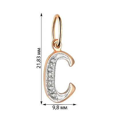 Золотая подвеска «Буква С» с фианитами (арт. 440280)